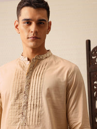House of Pataudi Floral Yoke Design Thread Work Pure Cotton Jashn Kurta with Trousers