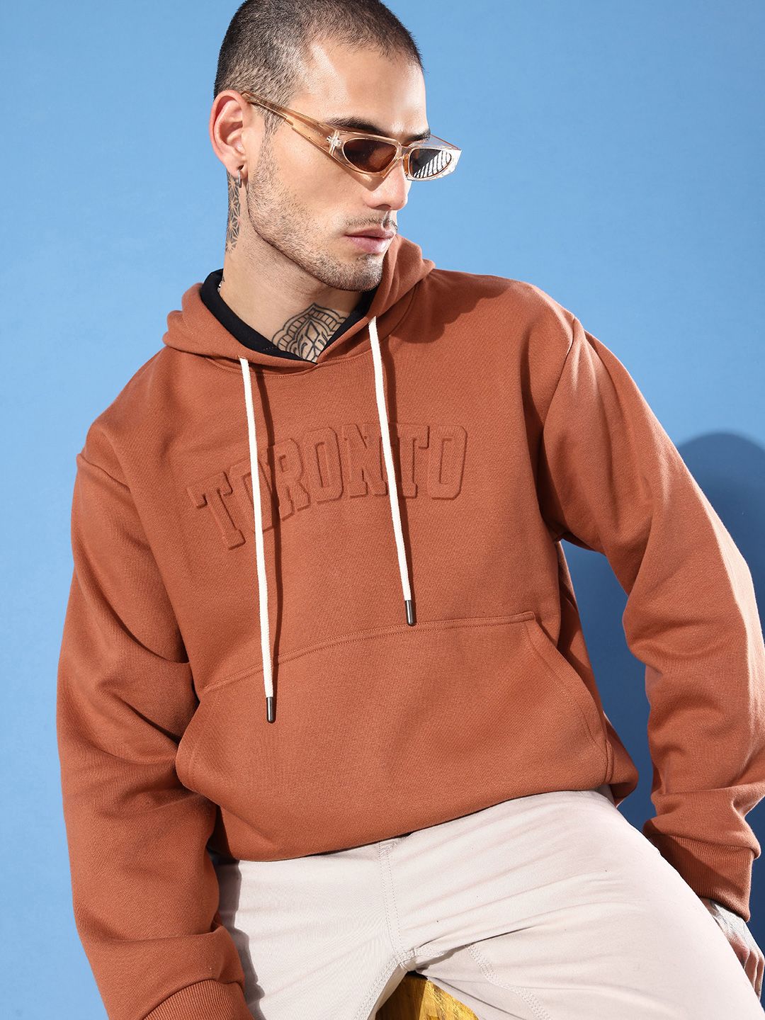 DILLINGER Men Typography Printed Hooded Sweatshirt