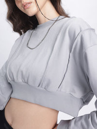 DressBerry Upturn Stitch Crop Sweatshirt