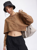 DressBerry Dyed Cropped Boxy Sweatshirt