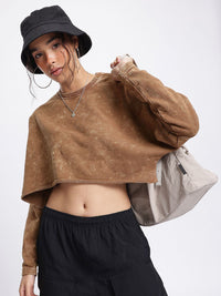 DressBerry Dyed Cropped Boxy Sweatshirt