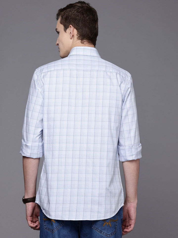 Raymond Pure Cotton Slim Fit Checked Casual Shirt