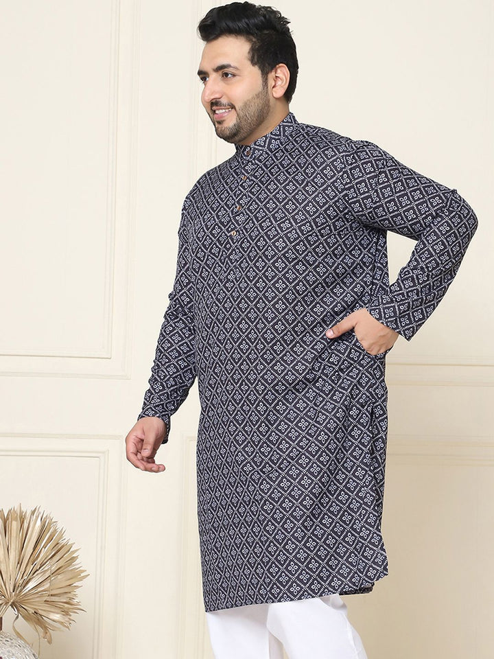 SOJANYA PLUS Motif Etnik Kurta Cotton Printed