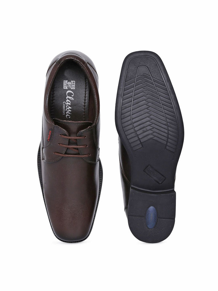 Red Chief Brown Solid Formal Derbys