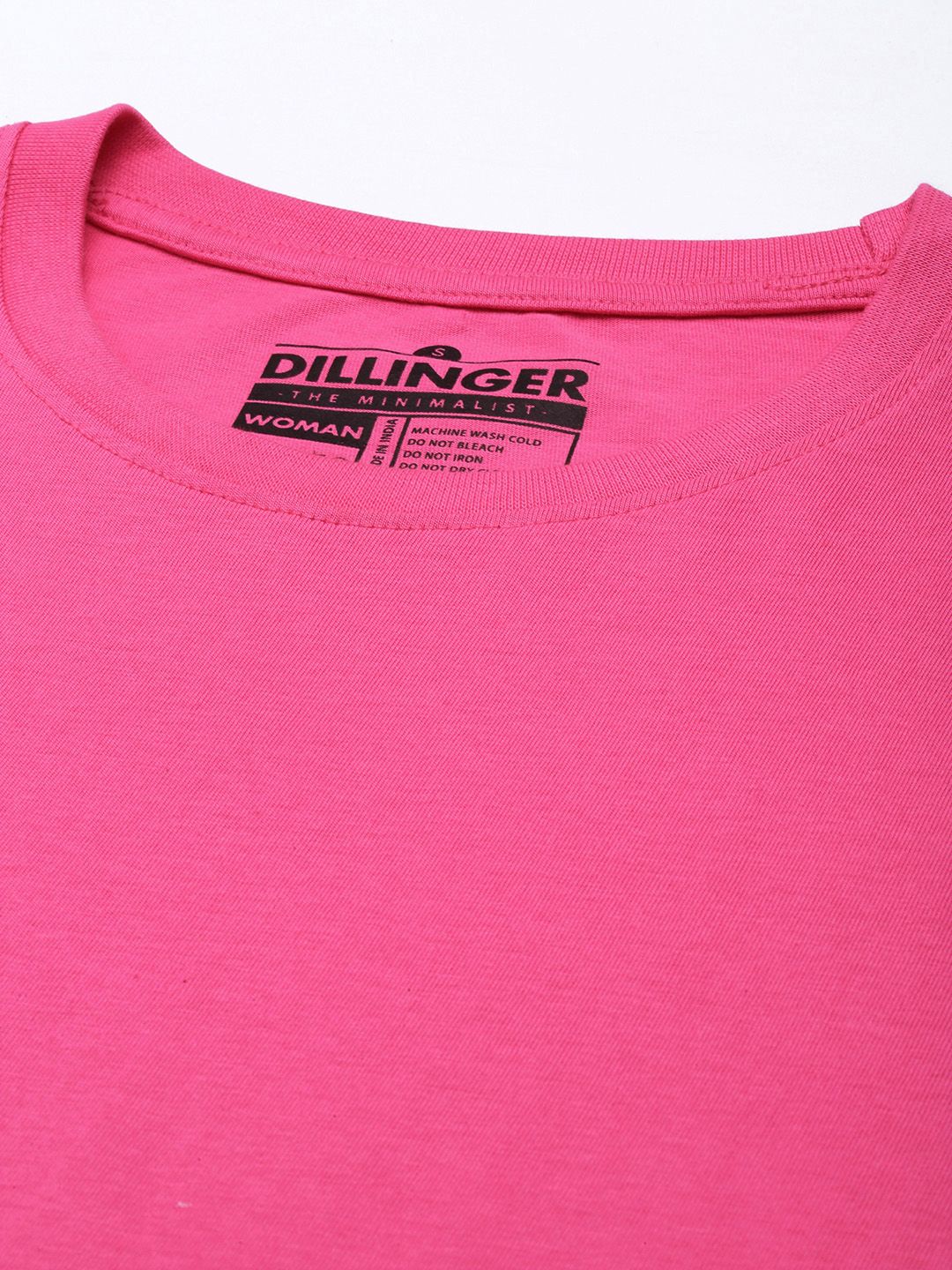 DILLINGER Women Pink Loose Pure Cotton T-shirt