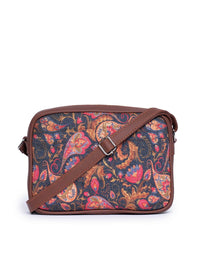 ZOUK Women Multicoloured Ethnic Motifs Printed Structured Sling Bag