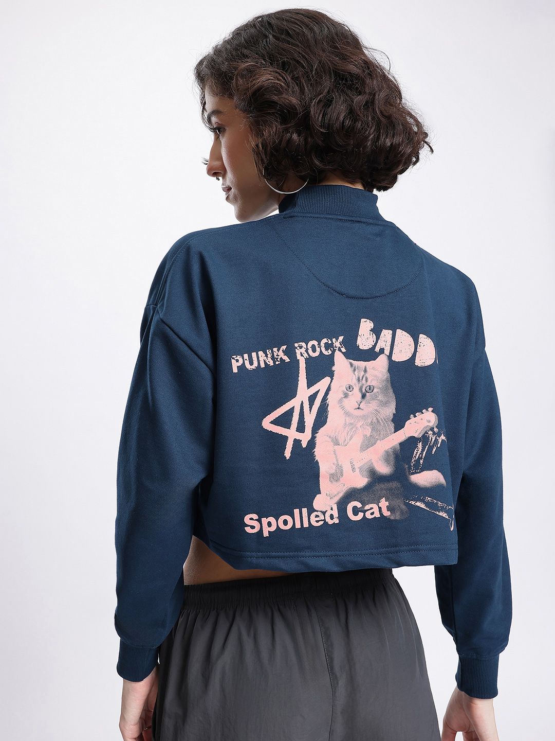 DressBerry Crop Printed Sweatshirt