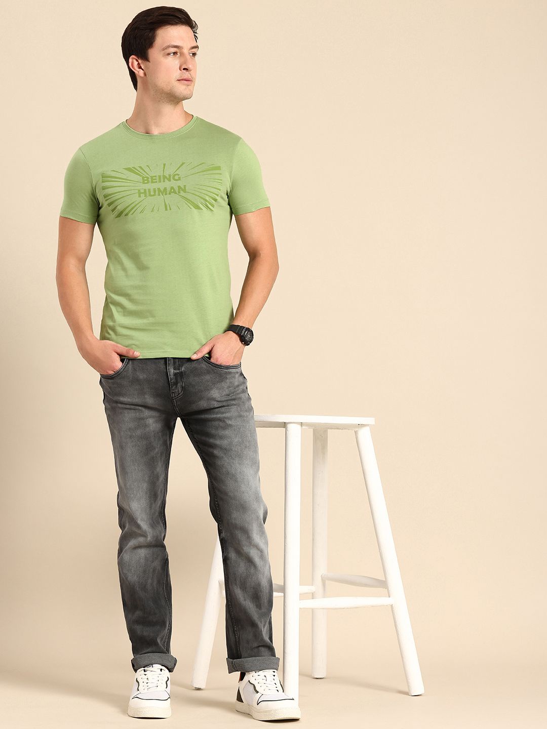 Being Human Pure Cotton Brand Logo Printed T-shirt