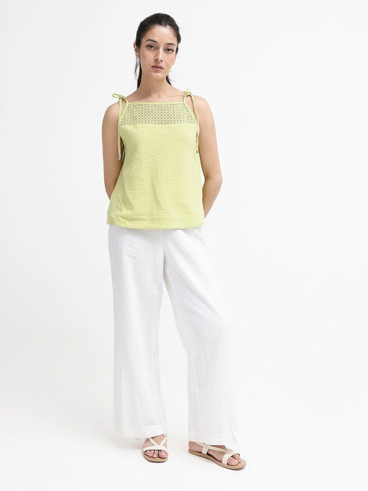 RAREISM Self Design Shoulder Straps Cotton Top