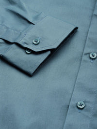 DENNISON Men Blue Pure Cotton Smart Slim Fit Solid Formal Shirt