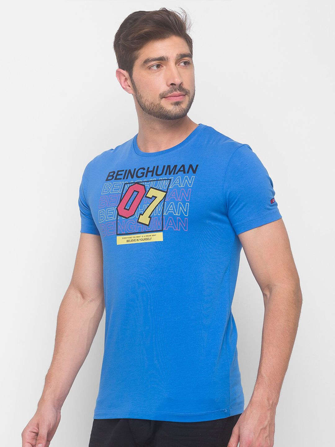 Being Human Men Blue Printed T-shirt