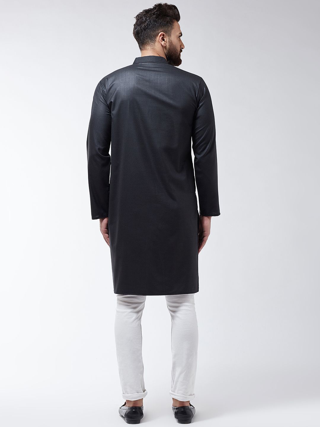 SOJANYA Lelaki Hitam Solid Kurta Lurus