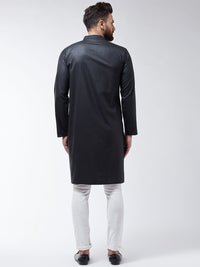 SOJANYA Lelaki Hitam Solid Kurta Lurus