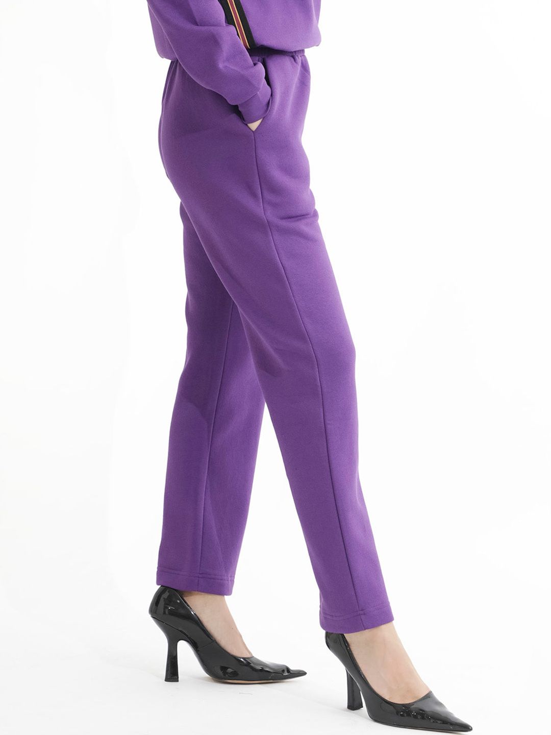 RAREISM Women Slim Fit Pure Cotton Trousers
