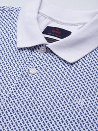Raymond Geometric Print Polo Collar Pure Cotton Modern Fit T-shirt