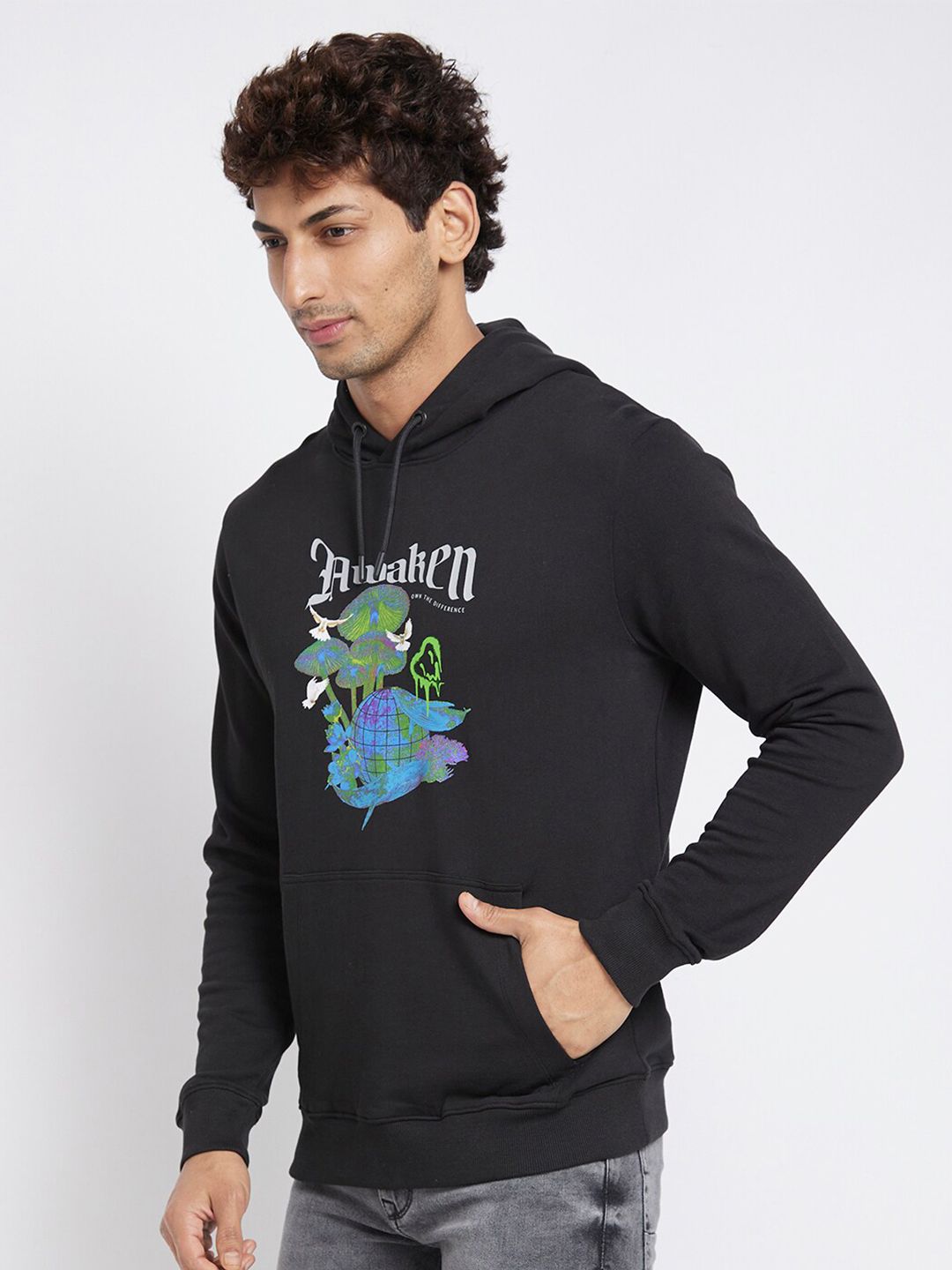 Being Human Typography Printed Hooded Cotton Pullover