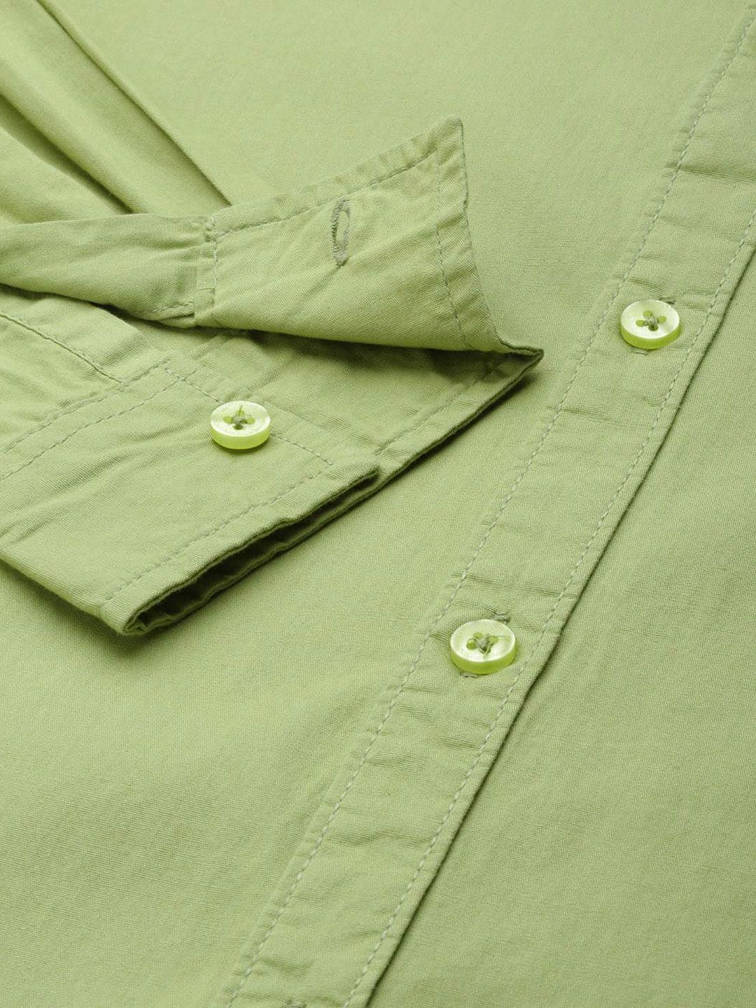 The Indian Garage Co Men Green Pure Cotton Casual Shirt