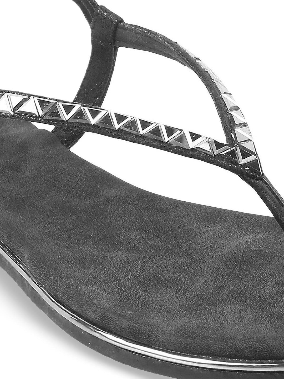 Mochi Women Black Embellished Flats