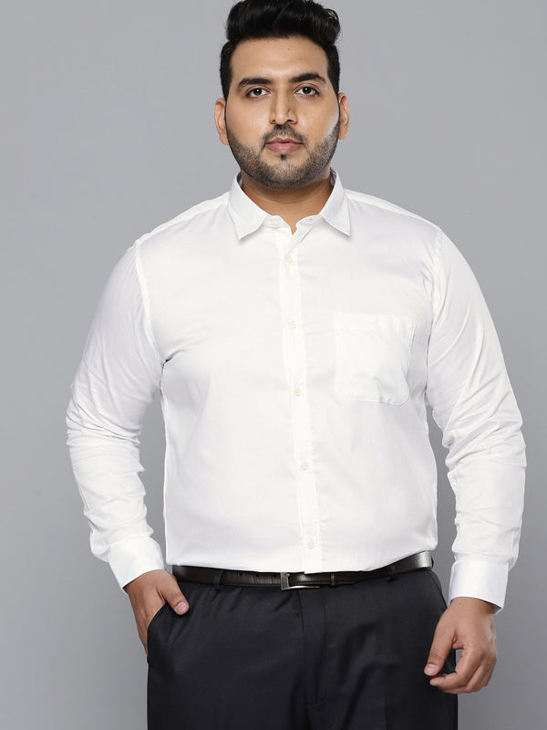 DENNISON Men White Smart Slim Fit Opaque Pure Cotton Formal Shirt