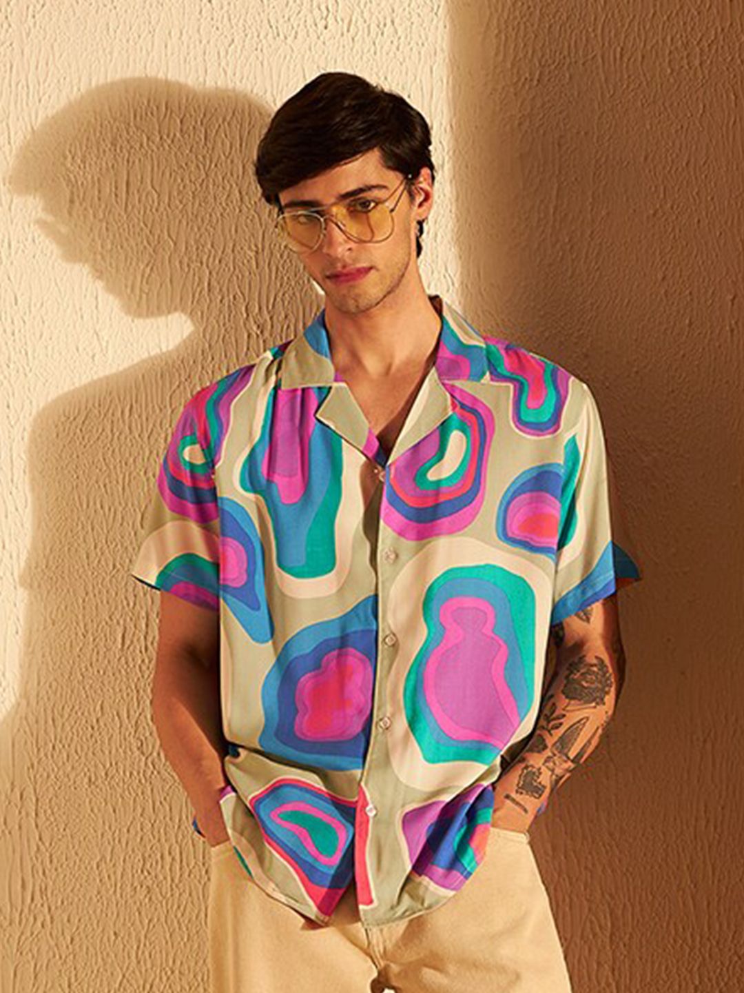 DENNISON Men Smart Block Printed Casual Shirt