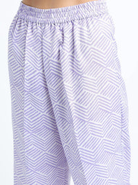 Vishudh Women Mauve printed Straight Kurta with Palazzo and Dupatta