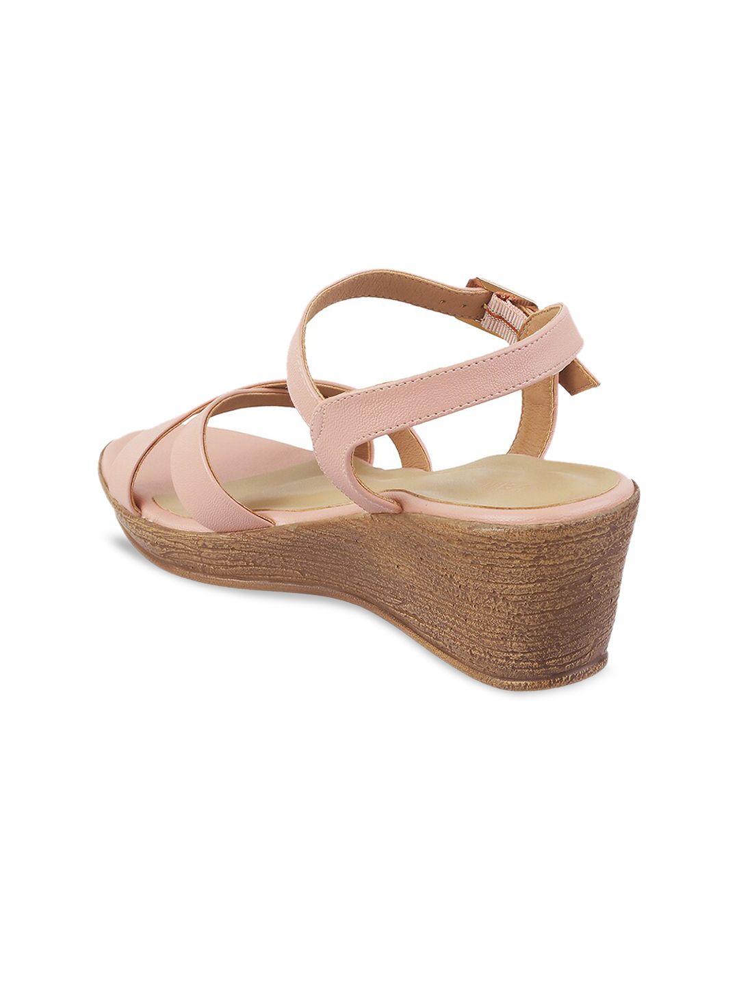 Metro Woman Pink Wedge Sandals with Buckles