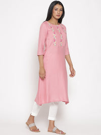 W Women Floral Embroidered Thread Work  Kurta