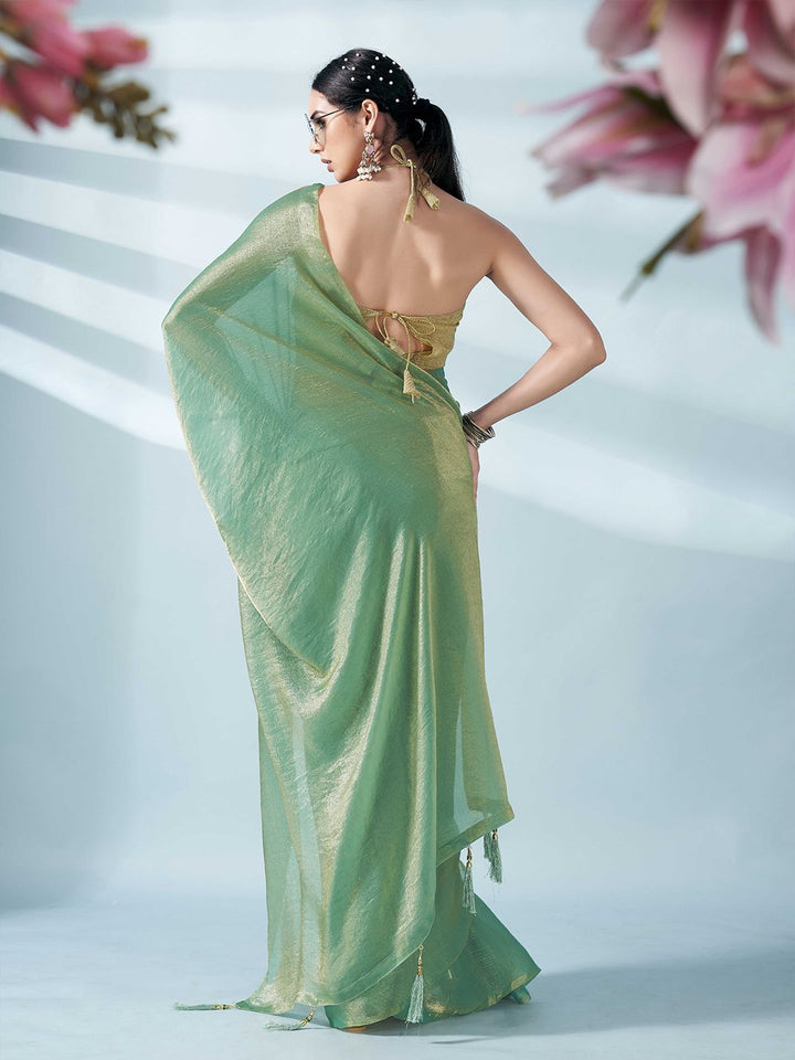Tikhi Imli Two Tone Poly Chiffon Saree