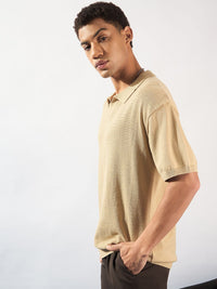 DENNISON Men Polo Collar Oversized Stretchex T-shirt