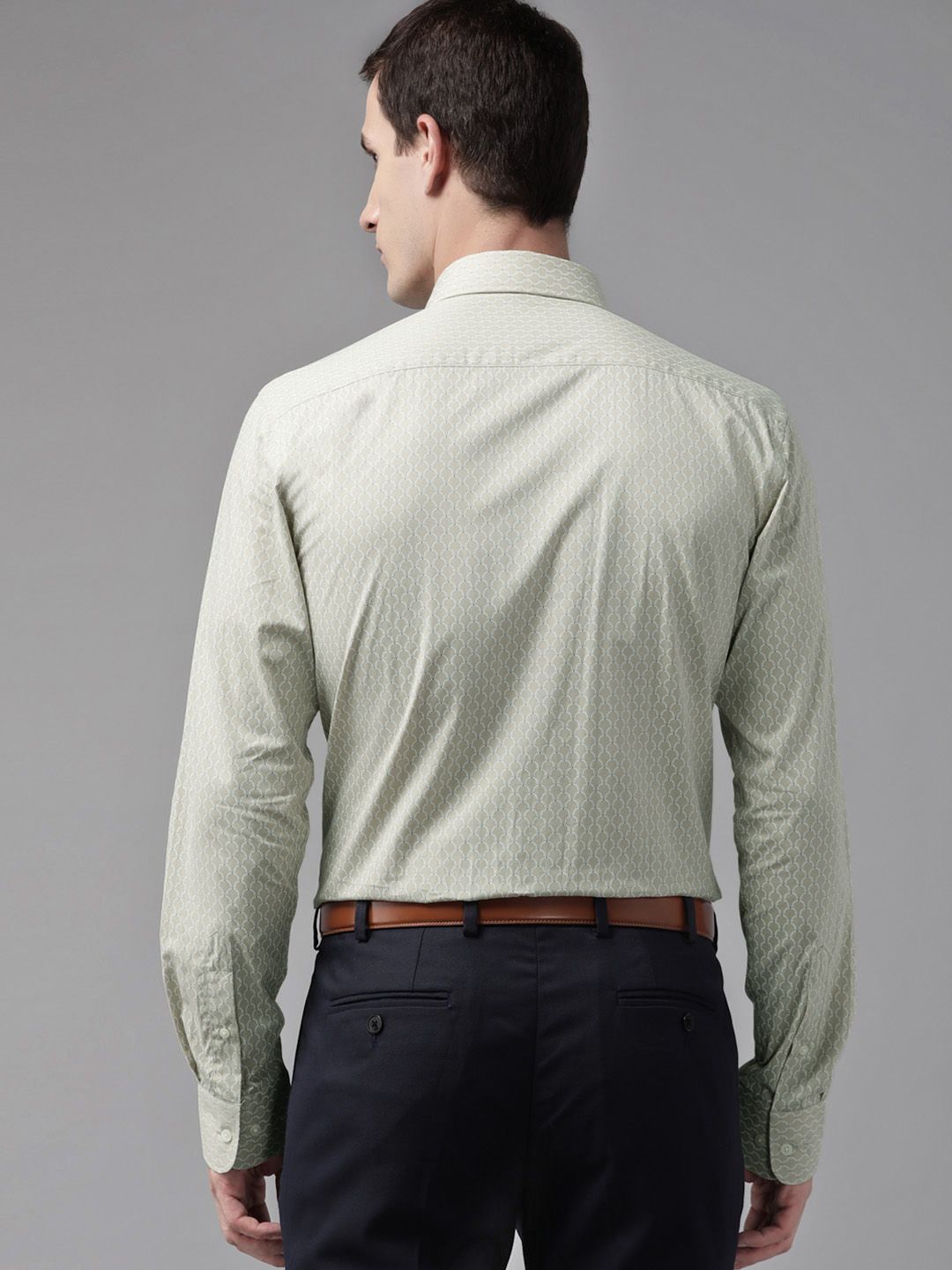 Park Avenue Slim Fit Printed Pure Cotton Formal Shirt