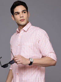 Raymond Pure Cotton Slim Fit Checked Casual Shirt
