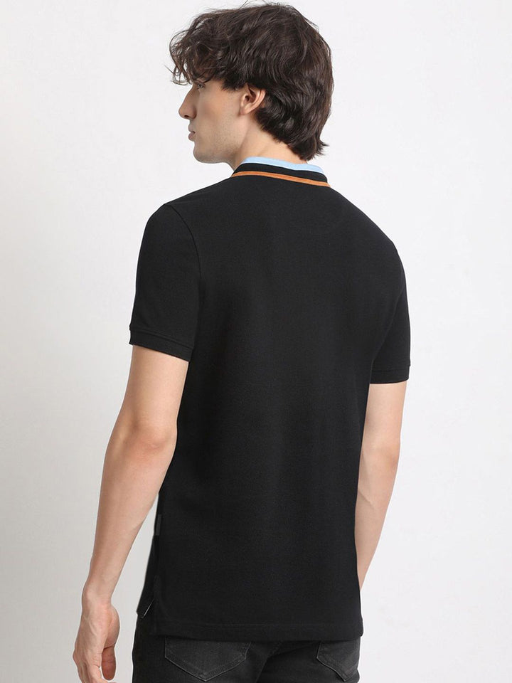 THE BEAR HOUSE Mandarin Collar Cotton Slim Fit T-shirt