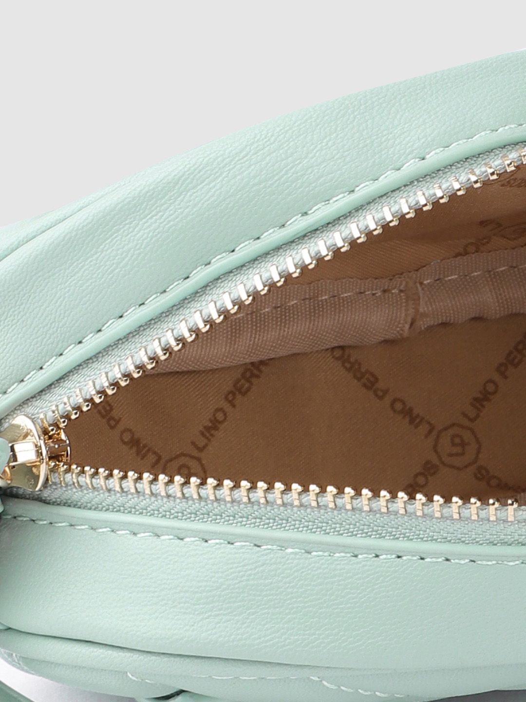 Lino Perros Women Mint Green Quilted Sling Bag Cum Fanny Pack