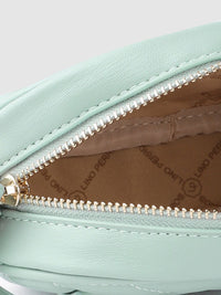 Lino Perros Women Mint Green Quilted Sling Bag Cum Fanny Pack