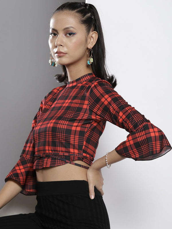Sassafras Merah & Hitam Memeriksa Tunggal Tali Tali Tinggi Tinggi Tinggi