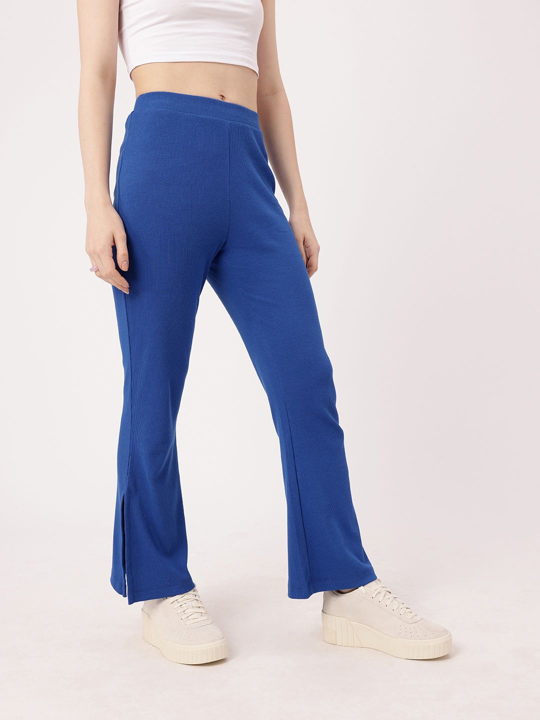DressBerry Women Nostalgic Flare Rib Knit Leggings