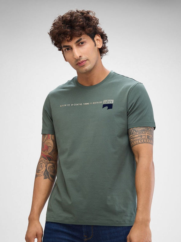 SPYKAR Men Graphic Round Neck Slim Fit T-shirt