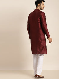 Anug by SOJANYA Men Maroon Solid Kurta