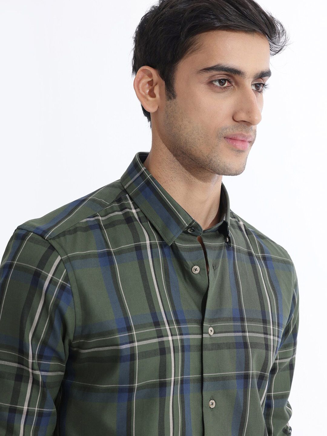 RARE RABBIT Men Cosen Slim Fit Checked Cotton Shirt