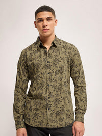 THE BEAR HOUSE Men Slim Fit Floral Printed Pure Cotton Casual Shirt