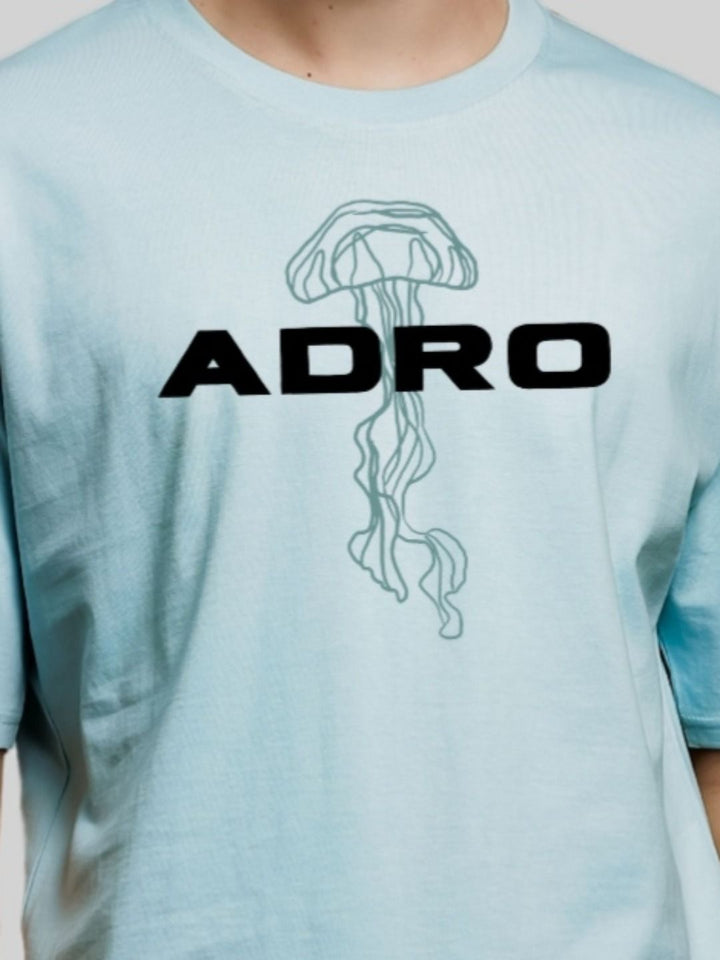 ADRO Men Graphic Printed Drop-Shoulder Sleeves Cotton Oversized T-shirt