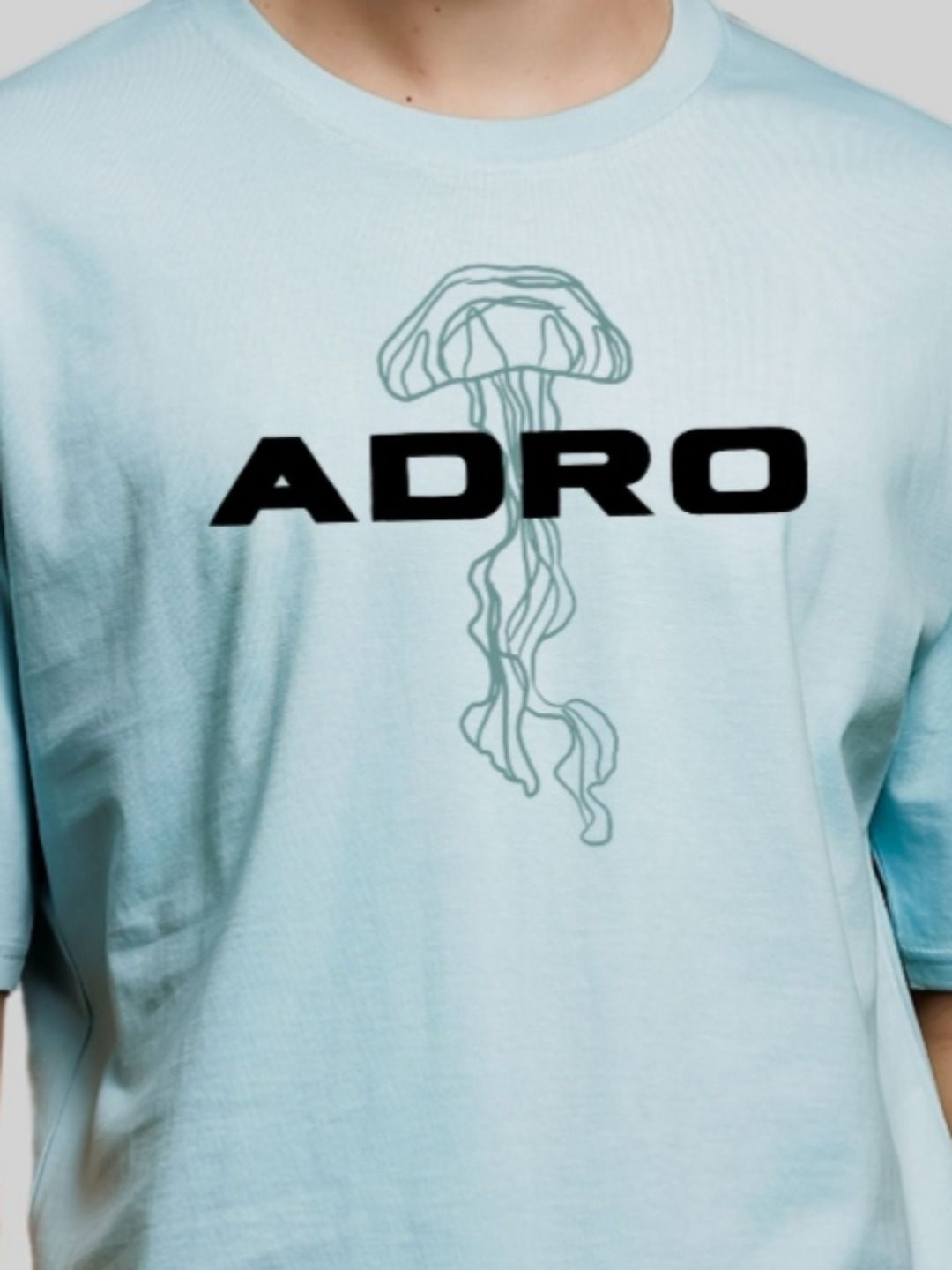 ADRO Men Graphic Printed Drop-Shoulder Sleeves Cotton Oversized T-shirt