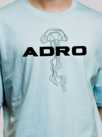 ADRO Men Graphic Printed Drop-Shoulder Sleeves Cotton Oversized T-shirt