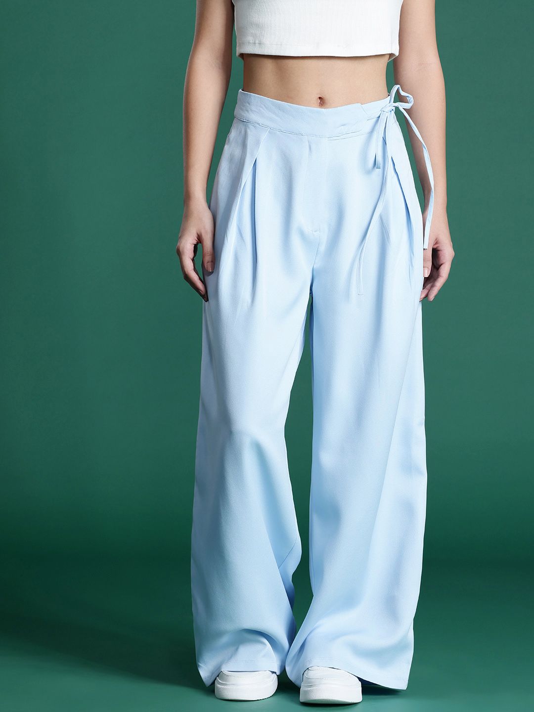 DressBerry Women Mid-Rise Pleated Trousers