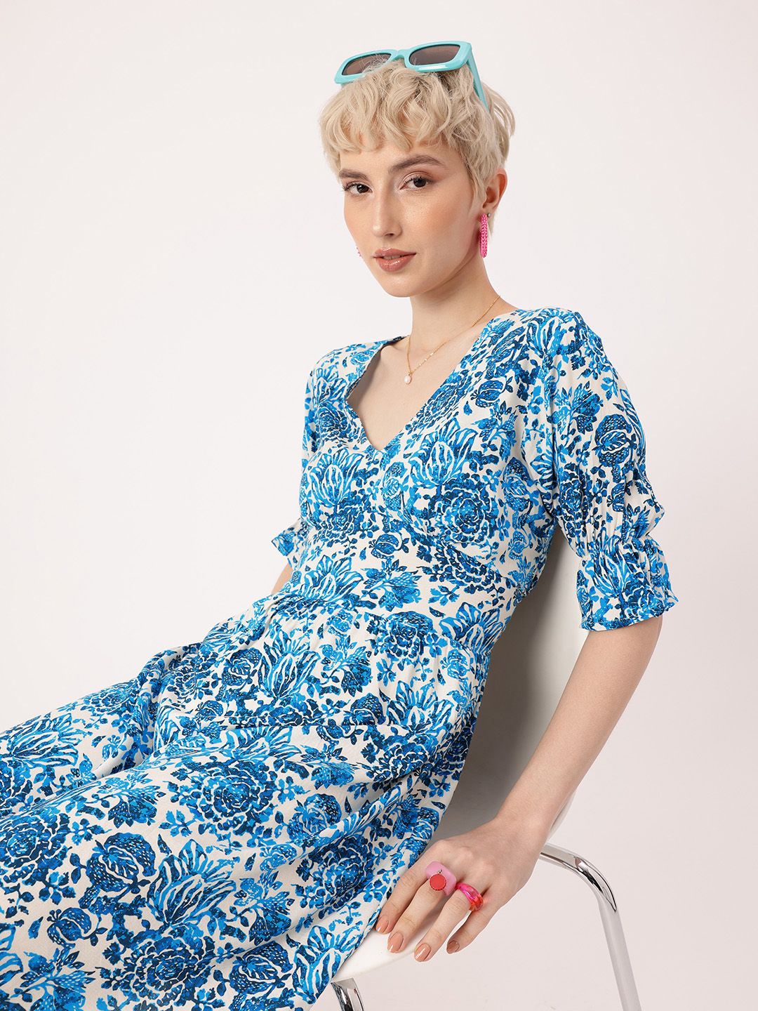 DressBerry Bohemian Core Fresh Floral Printed A-Line Dress