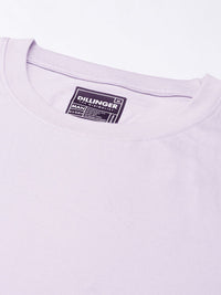 DILLINGER Men Lilac Solid Pure Cotton Drop-Shoulder Sleeves Oversized Fit T-shirt