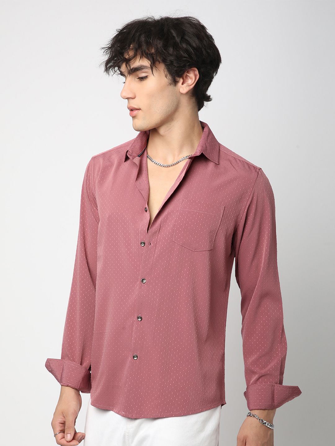 VASTRADO Men Classic Slim Fit Opaque Casual Shirt