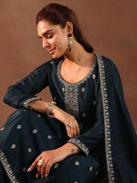 Libas Ethnic Motifs Embroidered Sequinned Kurta With Trousers & Dupatta