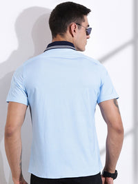 Thomas Scott Men Classic Slim Fit Spread Collar Micro Ditsy Printed Cotton Knitted Shirt