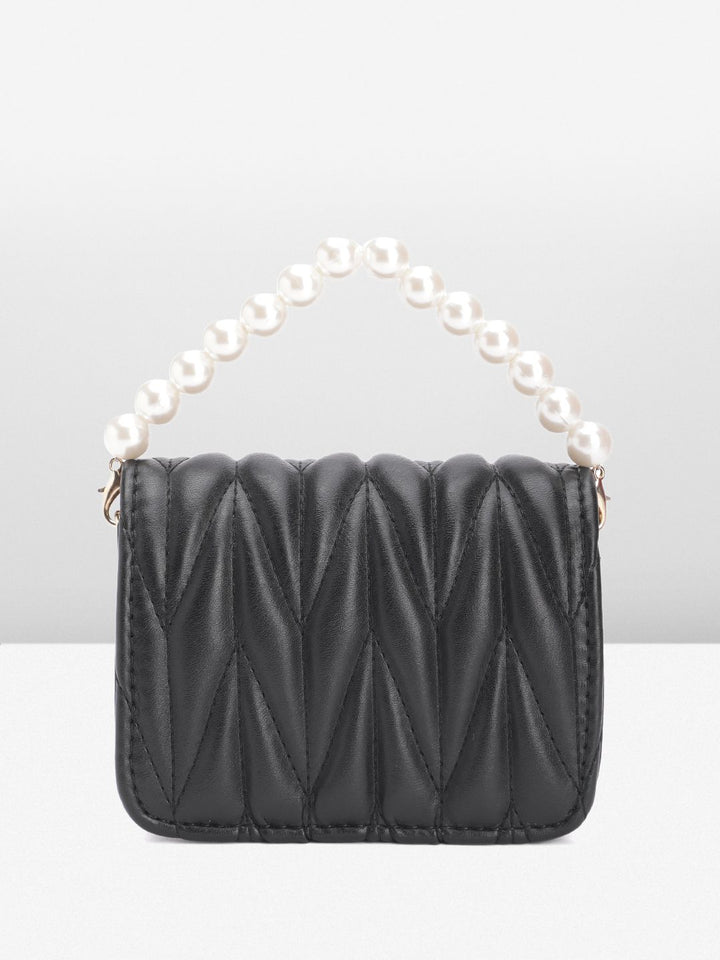 DressBerry Quilted Structured Satchel Bag